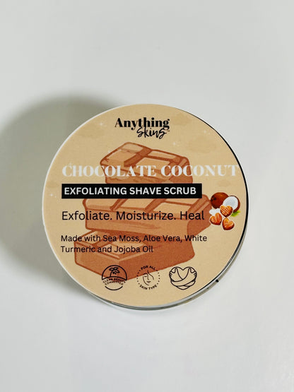 Chocolate Coconut Exfoliating Shaving Sugar Scrub - Anything Skins