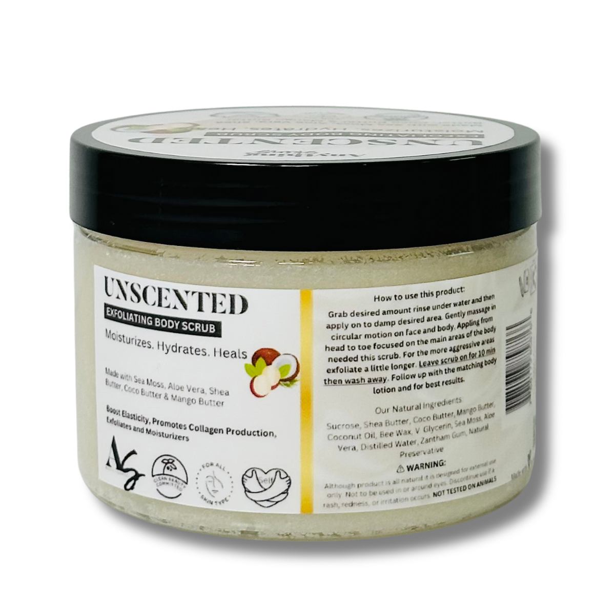 Unscented Moisturizing Sugar Body Scrub for Sensitive Skin - Anything Skins